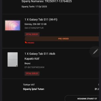 Samsung Shop Üzerinden Verilen Tablet Siparişlerim İptal Edildi, İade Yapılmadı