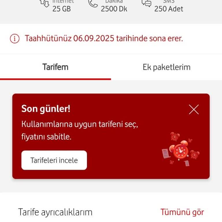 Daha Uygun Ve Avantajlı Tarifeye Geçiş Talebi