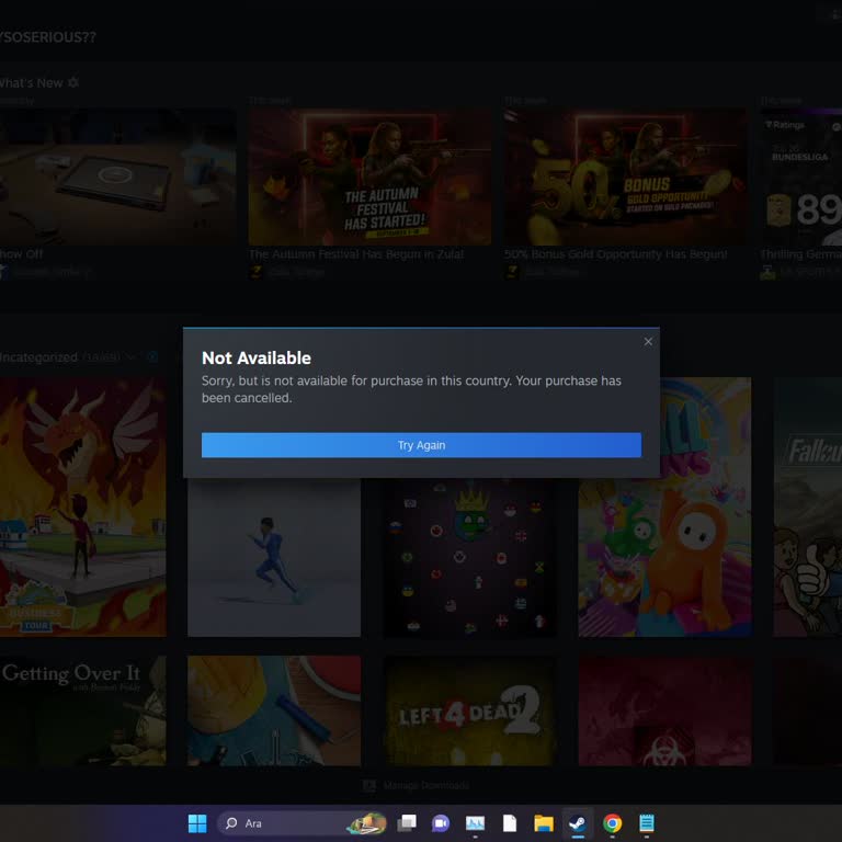 Bölge Kısıtlaması Nedeniyle Kullanılamayan Steam CD Key Ve İade Sorunu