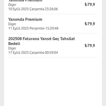 Vodafone Faturama Haksız Ve Tekrarlayan Ücretler Yansıtıldı, İade Talep Ediyorum