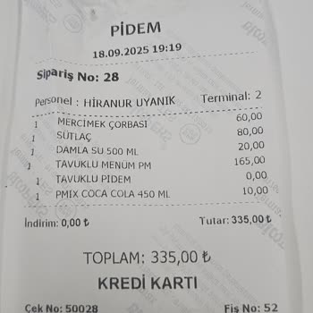 Pidem Siparişimde Eksik Tavuklu Pide Teslim Edildi Mağduriyet Yaşadım