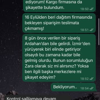 Zara Siparişim Teslim Edilmedi, Müşteri Hizmetleri Yetersiz Kaldı