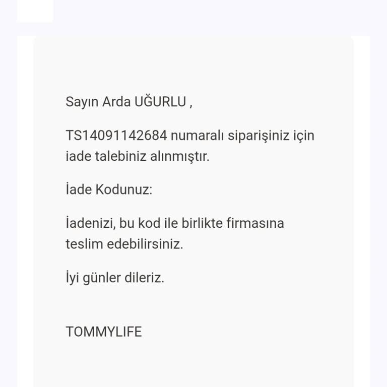 Yanlış Ve Büyük Gelen Ürünlerde İade Kodu Sorunu Yaşıyorum