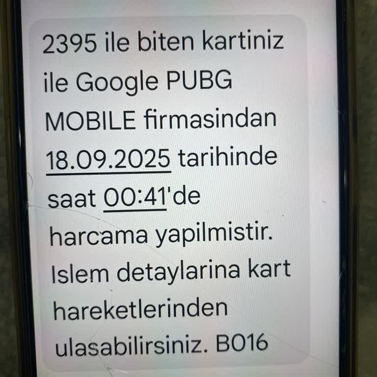 Hesabımdan İzinsiz Google PUBG Mobile İşlemi Ve Banka Çözüm Sunmuyor