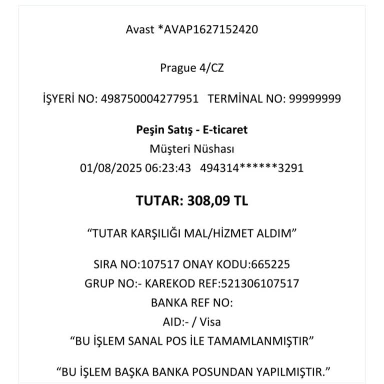 Cobro no autorizado de Avast, solicito reembolso