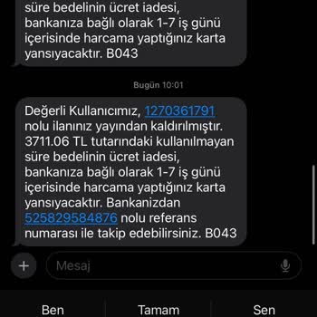 Ekspertiz Bilgisi Nedeniyle İlan Kaldırıldı Paramın Yarısı Kesildi