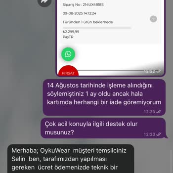Geciken İade Süreci Ve Teknik Sorunlar Nedeniyle Mağduriyet
