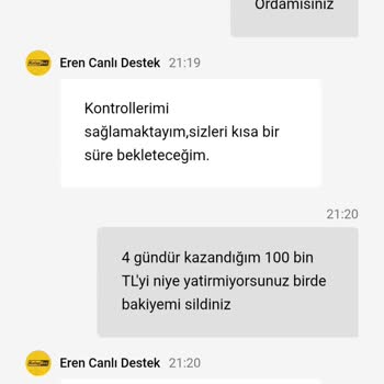 Kazancım Ödenmeden Hesabım Ve Bakiyem Silindi