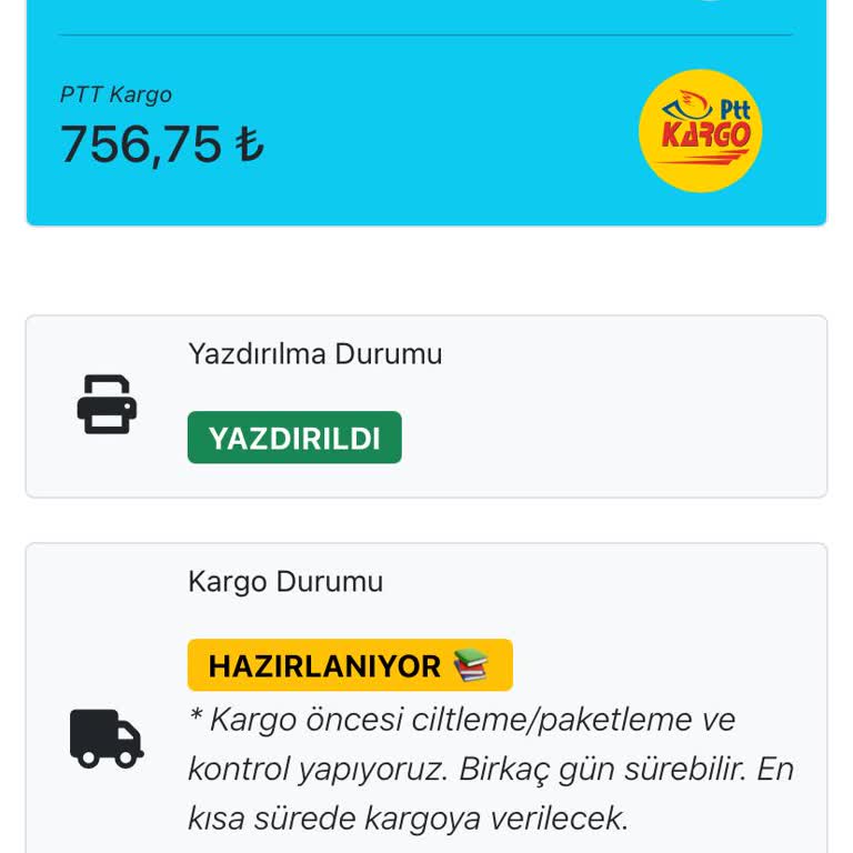 Limon Fotokopi 6 Gün Geçmesine Rağmen Ürünlerim Hâlâ Kargoya Verilmedi