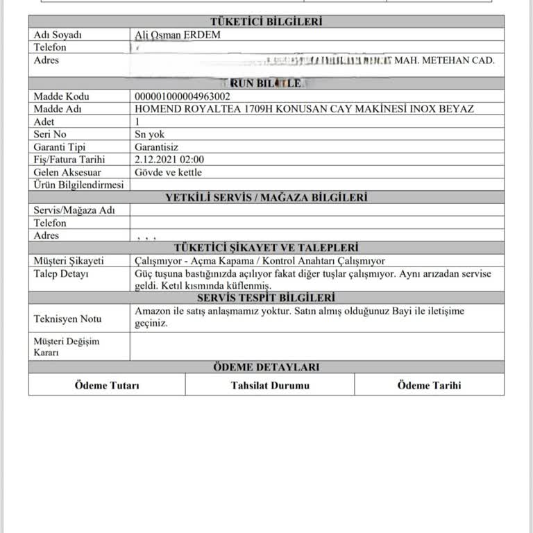 Homend Ve Amazon Arasında Garanti Mağduriyeti Yaşıyorum