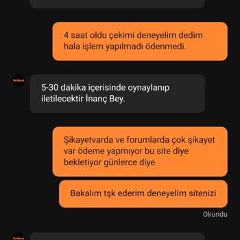 Kazandığım Bakiyenin Ödenmemesi Ve Destek Ekibinin Oyalaması