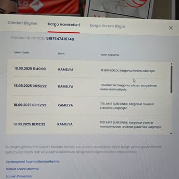 Teslim Edilmediği Halde Teslim Edilmiş Gösterilen Yüksek Değerli Kargo Hakkında Bilgi Ve İade Talebi