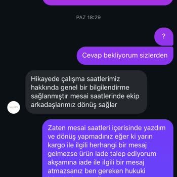 Hızlı Kargo Ve Kolay İade Vaadi Yerine Getirilmedi, Ücret İadesi Yapılmıyor