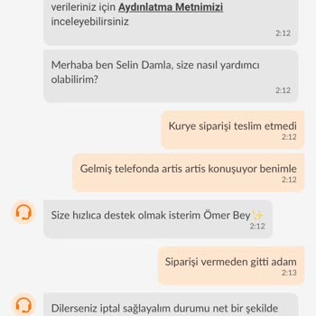 Kurye Siparişimi Teslim Etmeden Teslim Edildi Olarak İşaretledi