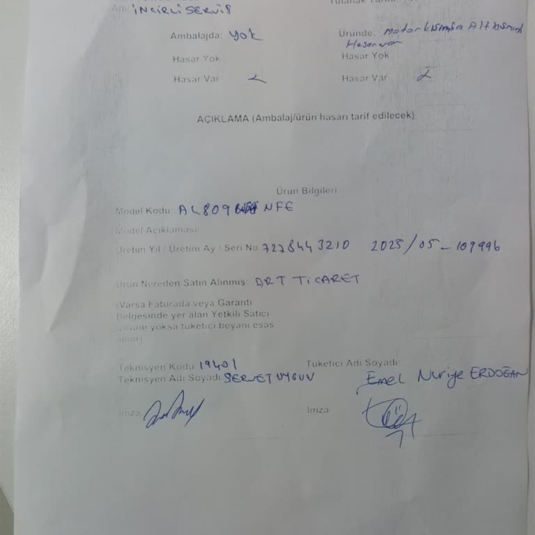 Hasarlı Teslim Edilen Derin Dondurucu İçin 1 Aydır Çözüm Bekliyorum