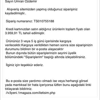Online Sipariş İptali Sonrası Ücret İadesi Sorunu