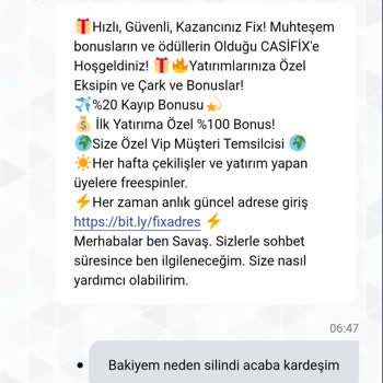 Casifix Sitesinde Bakiye Silinmesi Ve İletişim Sorunları Yaşadım