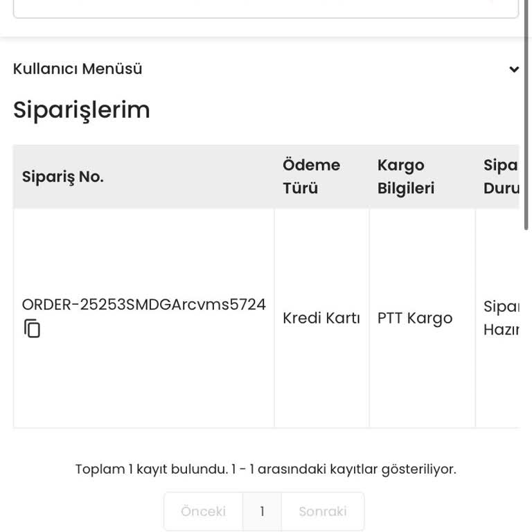 Sipariş Bilgilendirmesi Ve Kargo Süreci Hakkında Mağduriyet