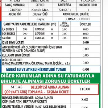 Su Aboneliği Kapandıktan Sonra Açıklamasız Ek Borç Bildirimi