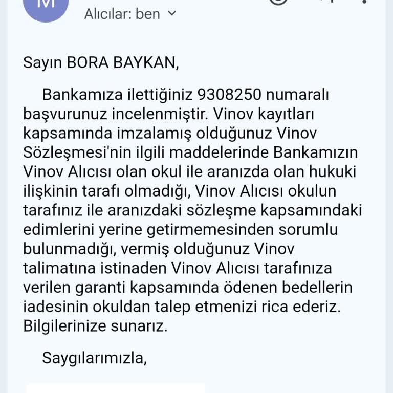 Kapanan Okulun Ödemeleri Devam Ediyor, Vinov Sistemi Üzerinden İptal Edemiyorum