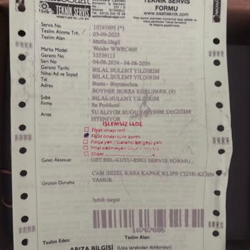 Garanti Kapsamındaki Saatime Yapılan Tamir Sonrası Yeni Sorun Ve Ücret Talebi
