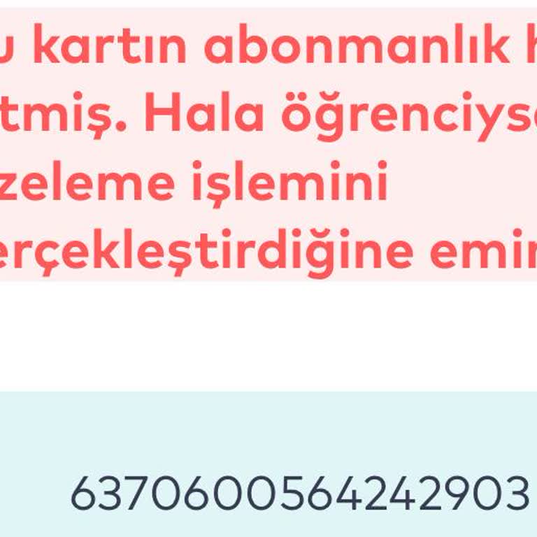 İstanbulkart Vizeleme Sorunu Ve Abonman İşlemi Yapılamıyor