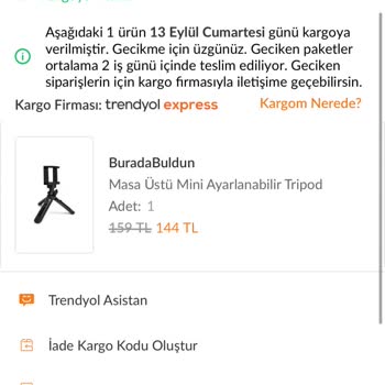Kargo Şubesinde Bekleyen Tripod Siparişim Teslim Edilmiyor