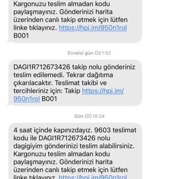 Adresim Doğru Olmasına Rağmen Kargom Bilgi Verilmeden İade Edildi