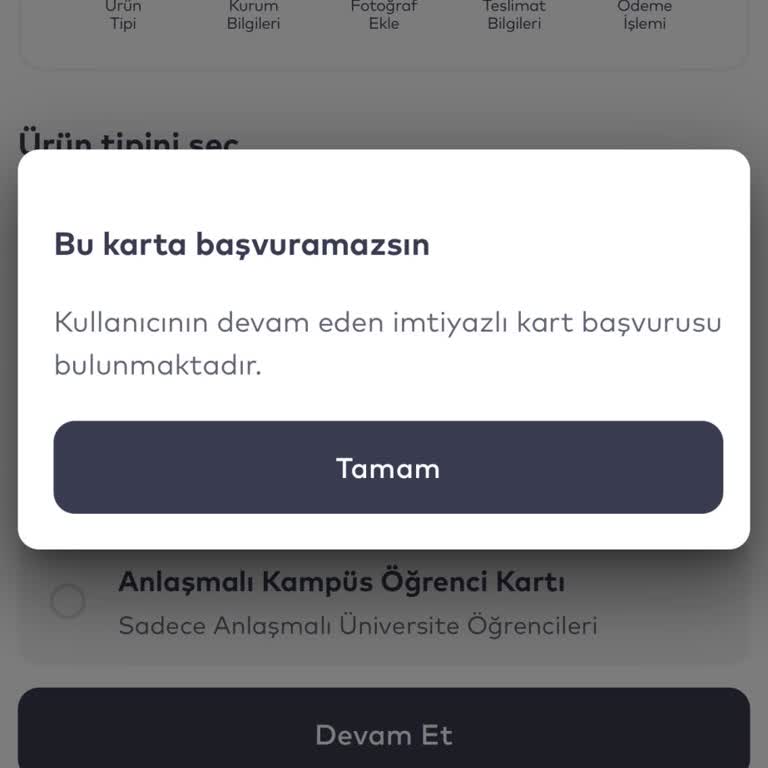 Kaybolan Öğrenci Kartı Sonrası Yeni Başvuruda Sistem Hatası