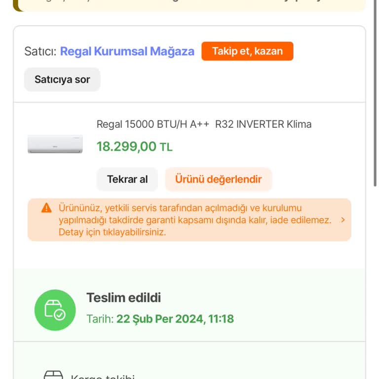 Garanti Kapsamındaki Klima Parçası İçin Ücret Talep Edilmesi Mağduriyet Yaratıyor