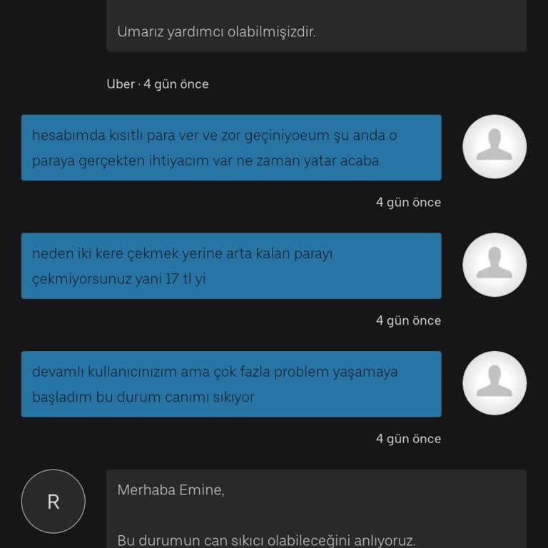 Uber Taksi'de Çifte Çekim Ve İade Sorunu: 6 Gündür Param Yatmadı