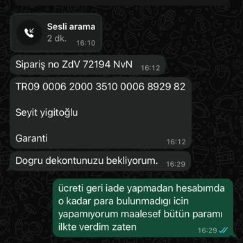 Sipariş Teslim Edilmedi, İletişim Kurulamıyor Ve Mağduriyet Yaşıyorum