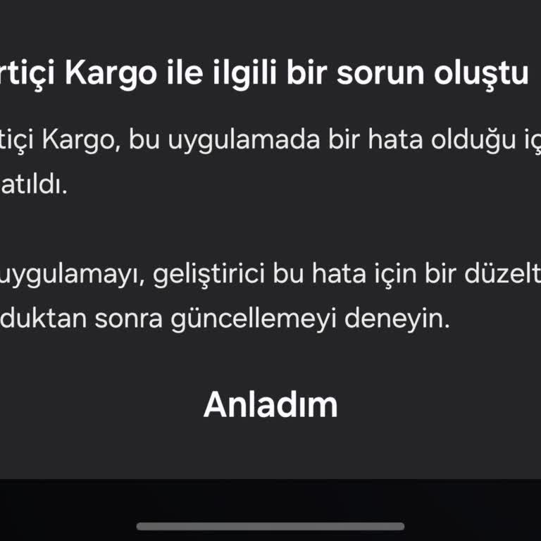 Yurtiçi Kargo Takip Uygulaması Sürekli Kapanıyor, Takip Yapamıyorum