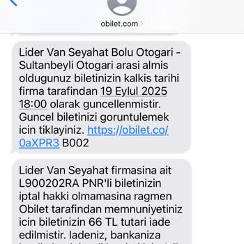 Sefer Saati Değişti Bilet İptalinde Ücretin Tamamı İade Edilmedi