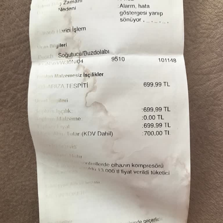 Bosch Buzdolabı Kompresör Arızası Garanti Dışı Bırakıldı Çözüm Sunulmadı