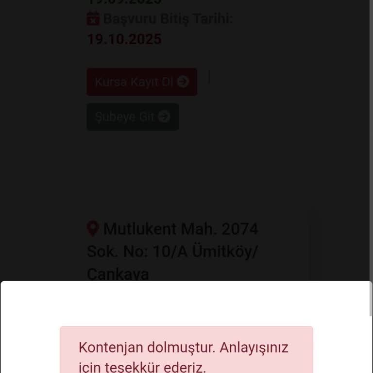 Belmek Kursunda Kontenjan Sorunu Ve Mağduriyetim Giderilsin