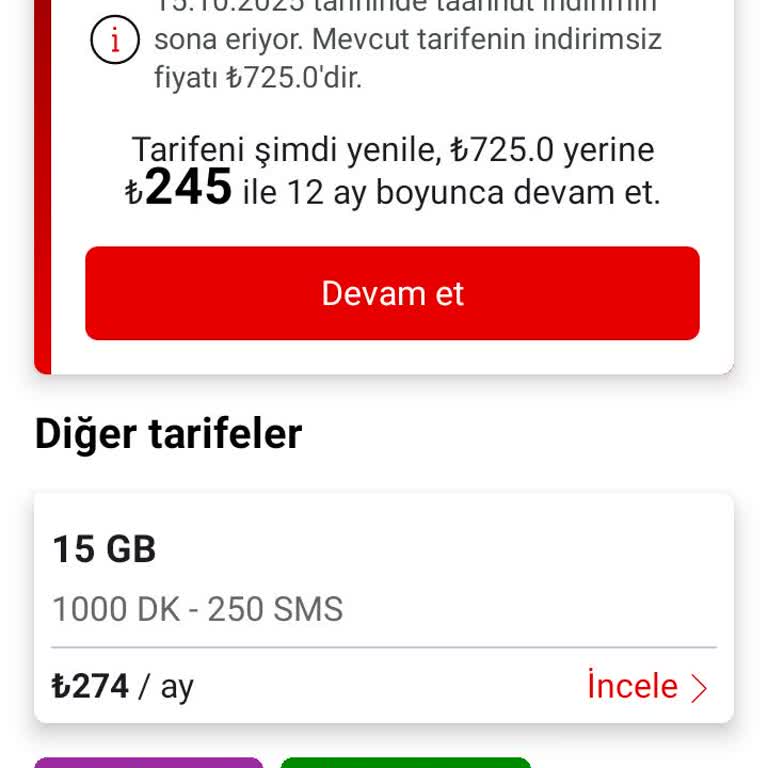 Taahhüt Sonrası Sunulan Yüksek Fiyatlı Ve Düşük İnternetli Tarifelerden Şikayetçiyim