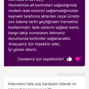 Ödenmiş Faturaya Rağmen İnternetin Kesilmesi Ve Müşteri Hizmetlerinde İlgisizlik