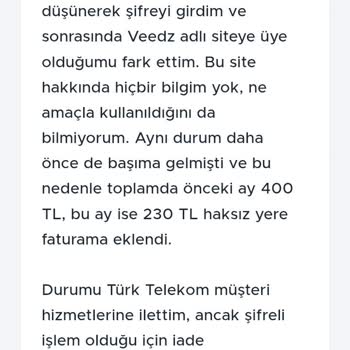 Bilgim Dışında Yapılan Üyelik Ve Haksız Fatura Kesintisi