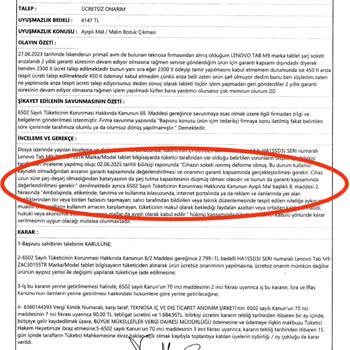 Lenovo, Hakem Heyeti Kararına Rağmen Batarya Değişimini Yapmıyor