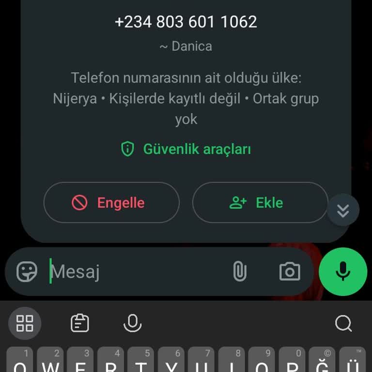 Yabancı Numara Üzerinden WhatsApp'ta Güvenlik Endişesi Ve Hesap İncelemesi Talebi