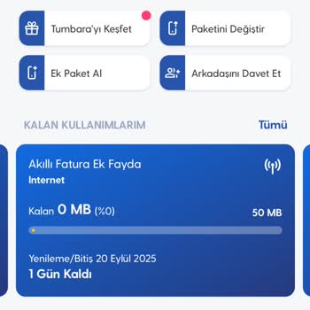 Sosyal Medya İnternetim Hiç Kullanılmadan Normal İnternetim Tükendi Ek Ücret Yansıtıldı