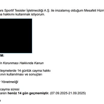 Macfit Cayma Hakkımı Yok Saydı Ödediğim Ücreti İade Etmiyor