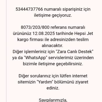 Zara Montumun İadesi Gerçekleşmedi, Ürünüm Ve Param Kayboldu