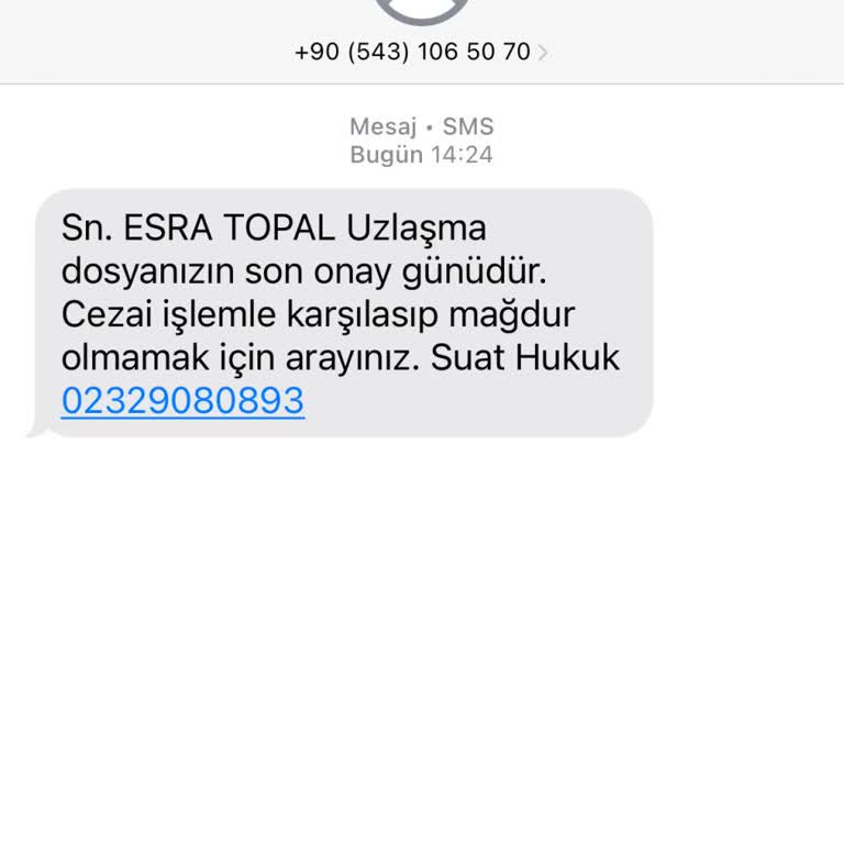 Bilinmeyen Numaradan Tehdit İçerikli SMS Aldım