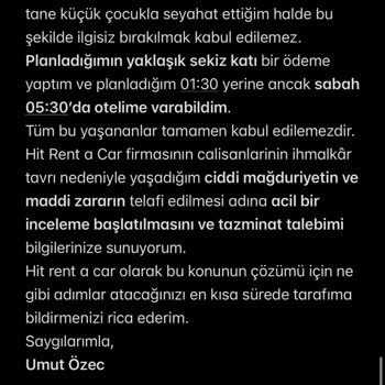 Hit Rent A Car Rezervasyonum Gerekçesiz ve Bilgilendirme Yapılmadan İptal Edildi