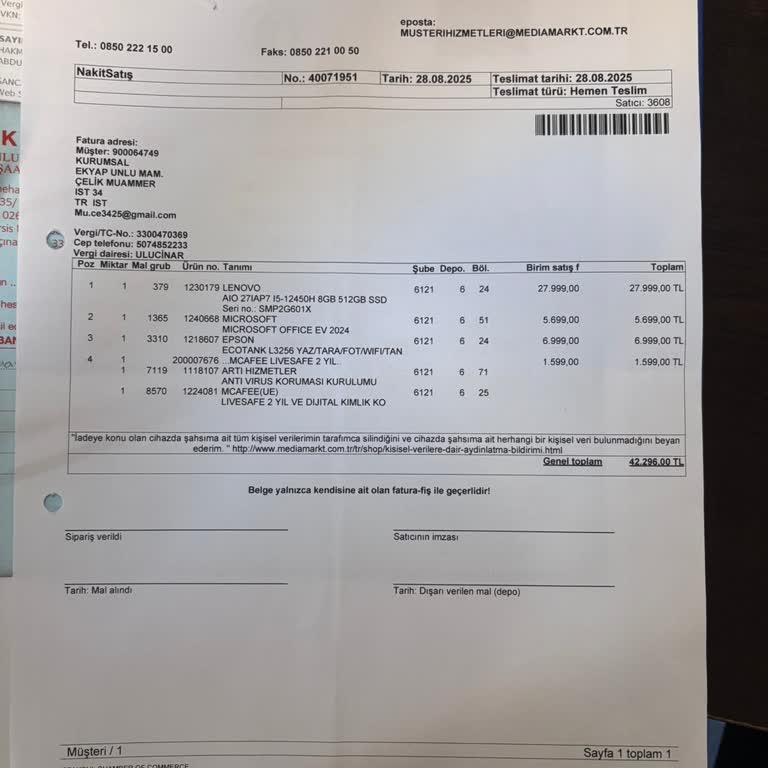 Media Markt Fatura Gönderimi Gecikiyor Muhasebe İşlemlerimiz Aksıyor