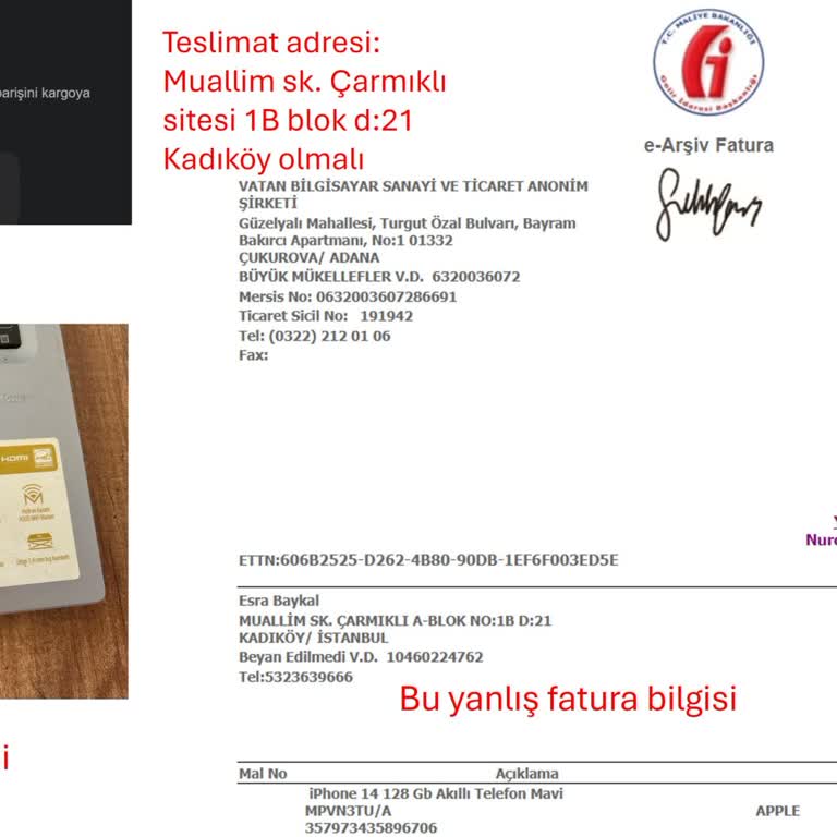 Yanlış Düzenlenen Fatura Bilgileri Ve Çözüm Eksikliği