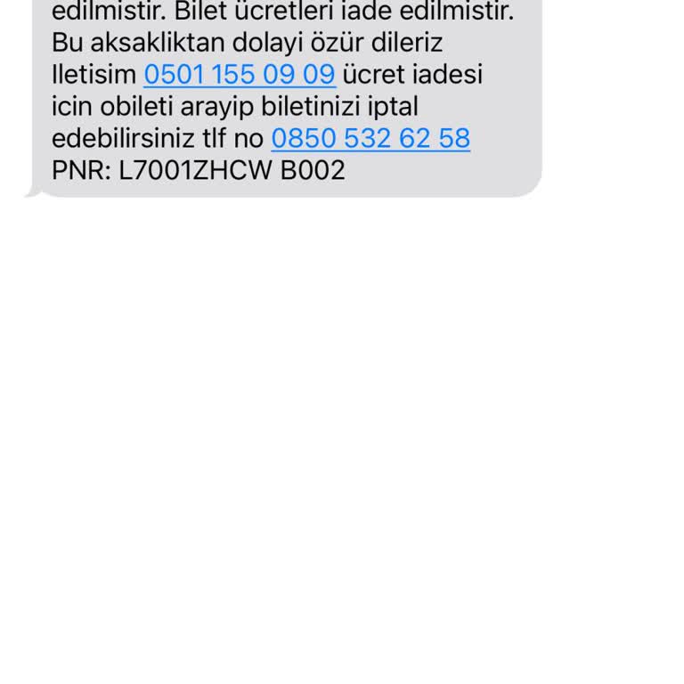 Son Dakika Bilet İptaliyle Mağdur Edildim