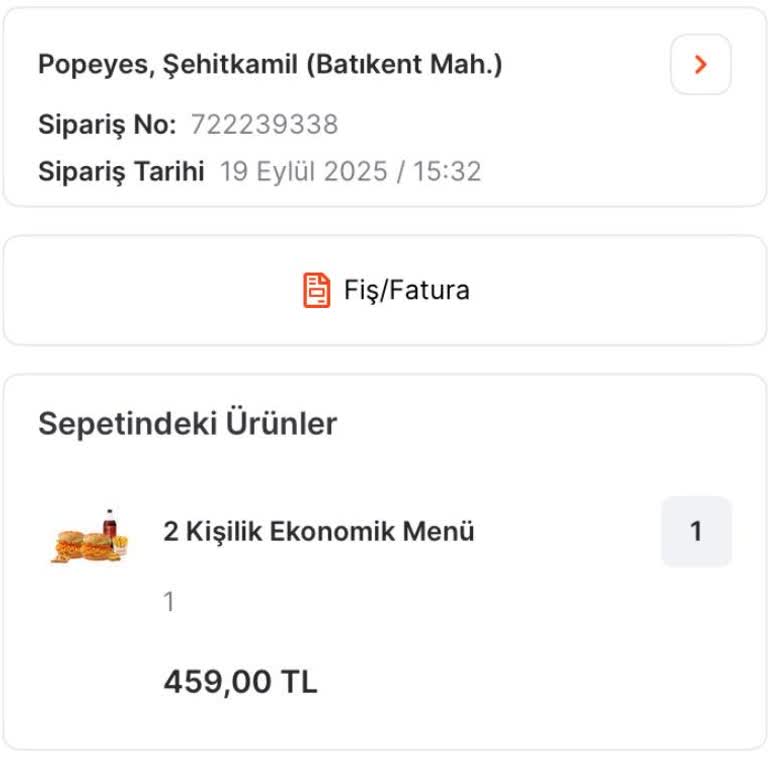 Siparişimde Eksik Burger Geldi, Mağduriyetim Giderilmedi